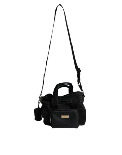 Dolce & Gabbana Black Shoulder Strap Pet Carry Logo Plaque Bag