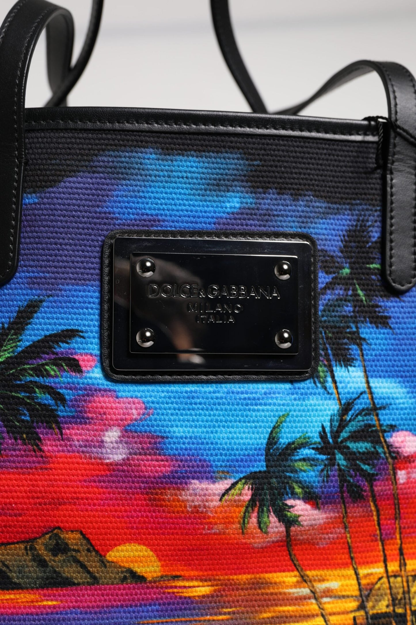 Dolce & Gabbana Multicolor Graphic Printed Top Handle Shopping Tote Bag