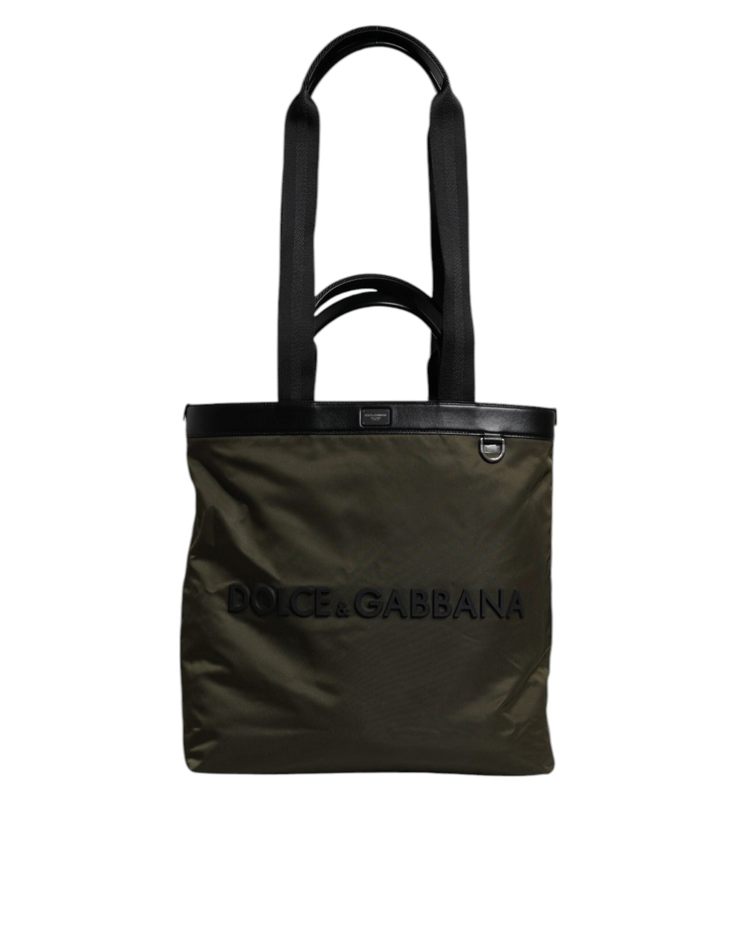 Dolce & Gabbana Military Green Nylon Shoulder Strap Tote Bag