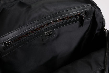 Dolce & Gabbana Multicolor Leopard Print DG Logo Plaque Men Backpack Bag