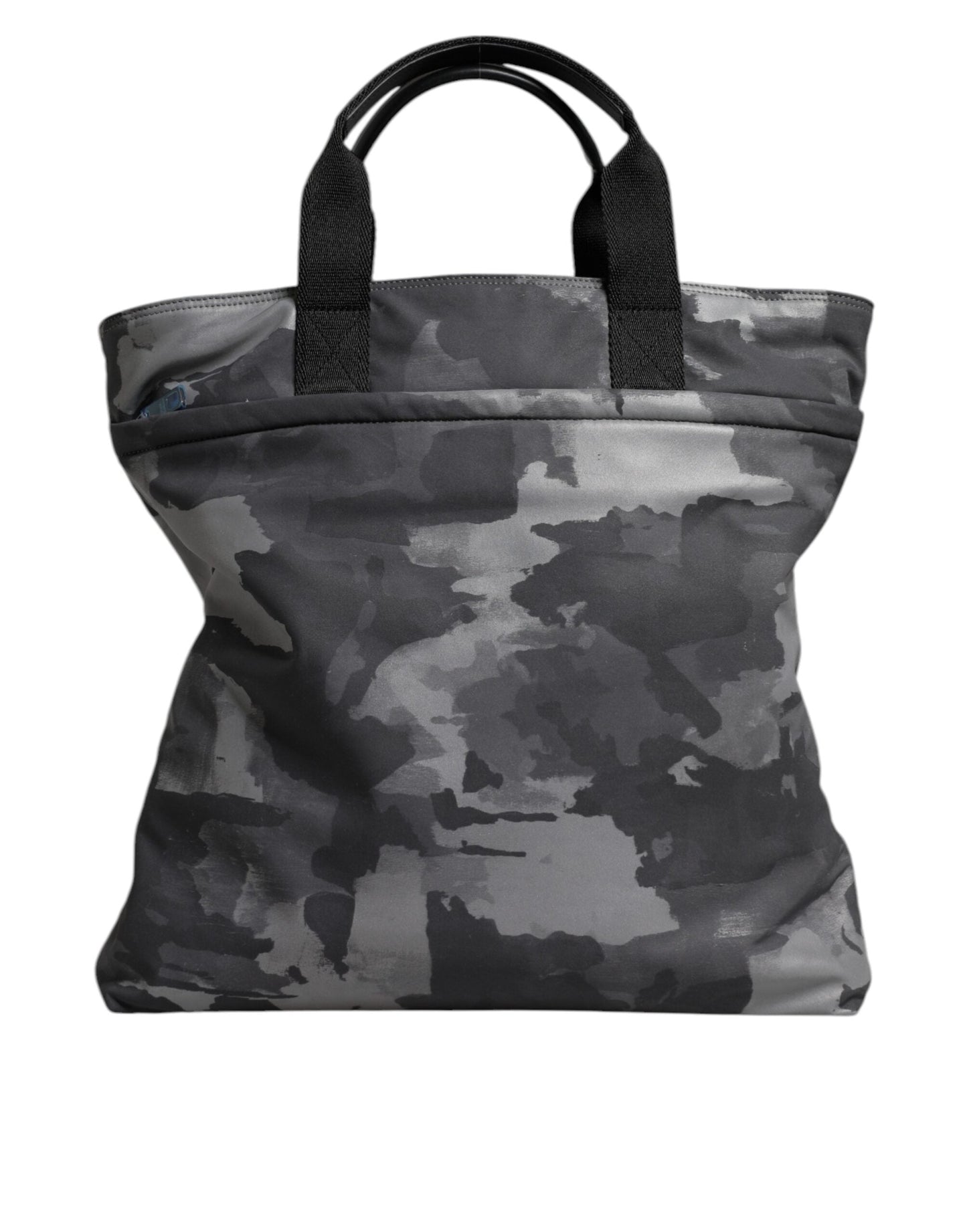Dolce & Gabbana Gray Camo Cotton Multiple Compartments Tote Bag