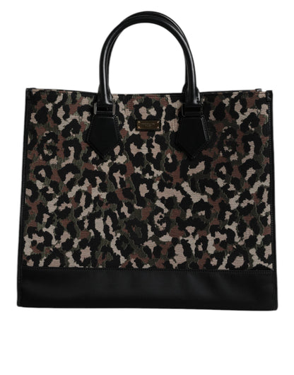 Dolce & Gabbana Multicolor Leopard Shopping Tote Shoulder Bag