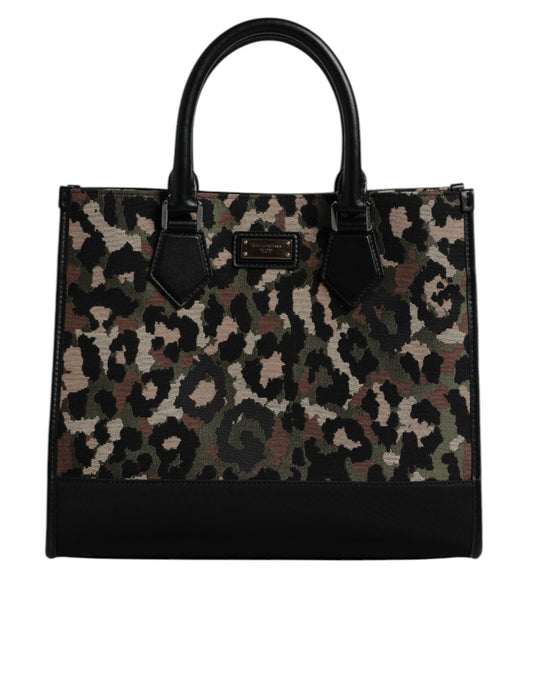 Dolce & Gabbana Multicolor Leopard Shopping Tote Shoulder Bag
