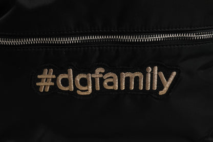 Dolce & Gabbana Black Nylon #DGFAMILY Embellished Backpack VULCANO Bag