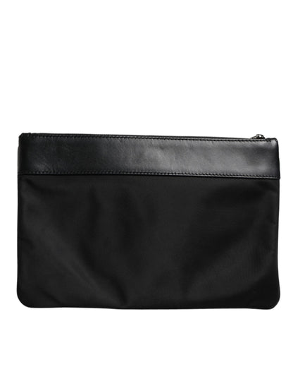 Dolce & Gabbana Multicolor Leopard Jacquard Print Logo Plaque Pouch Bag