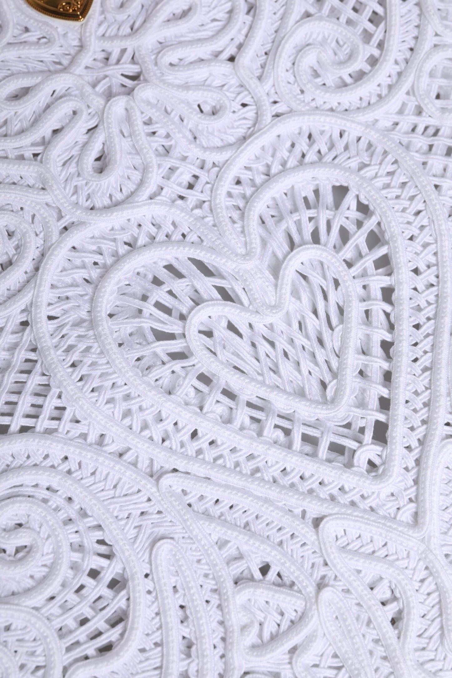 Dolce & Gabbana White Cordonetto Lace Beatrice Tote Shopping Bag