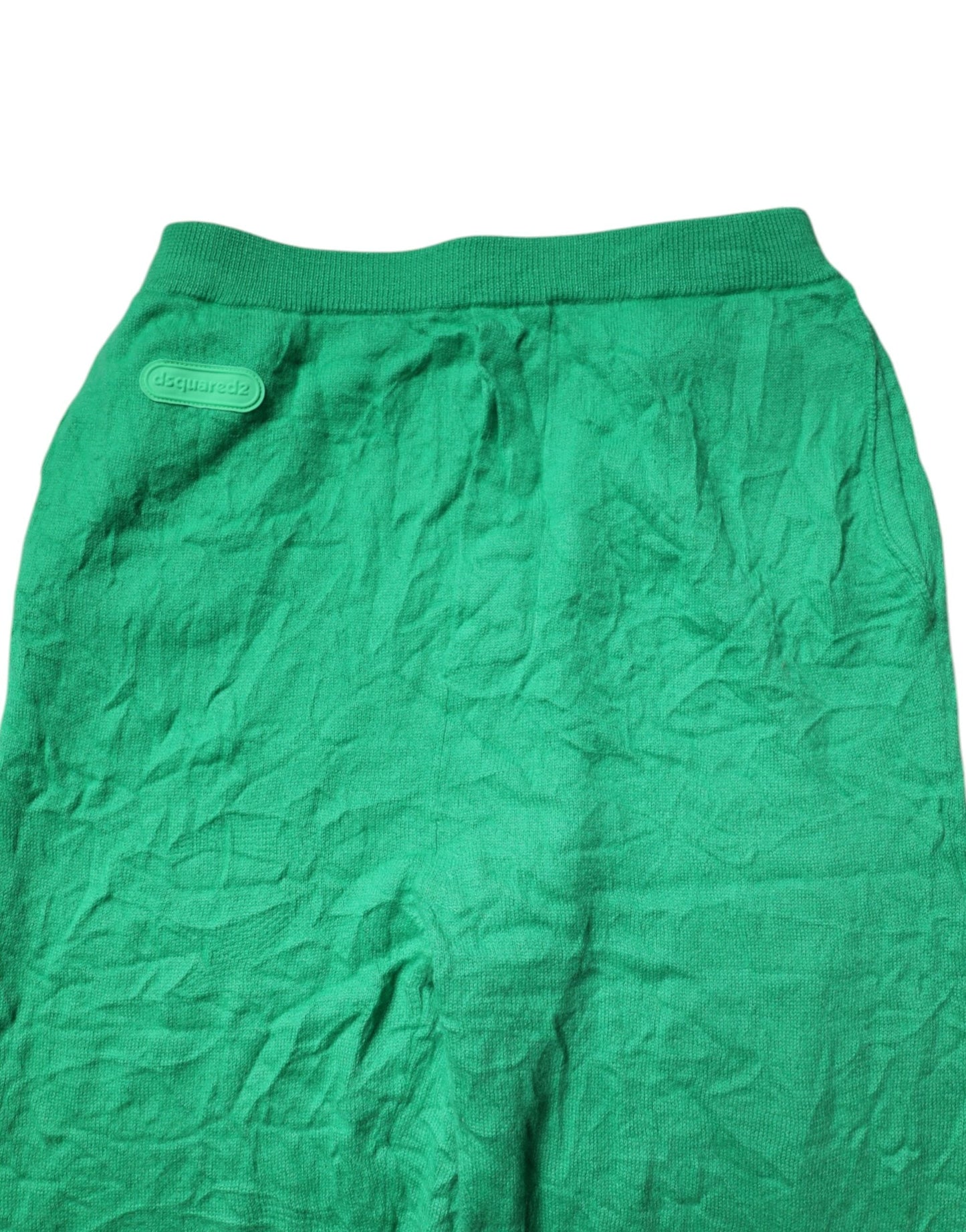 Dsquared² Green Cotton Elastic Waist Men Casual Pants