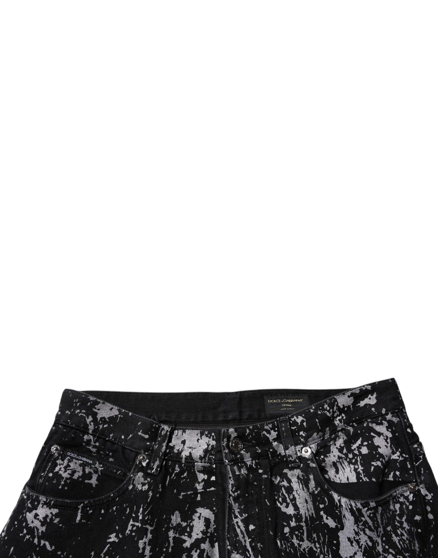 Dolce & Gabbana Black Tie Dye Cotton Straight Men Denim Jeans