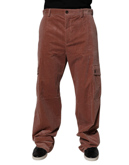 Dolce & Gabbana Brown Corduroy Cotton Cargo Men Denim Jeans