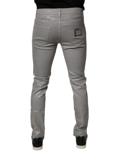 Dolce & Gabbana Gray Cotton Stretch Men Slim Fit Denim Jeans