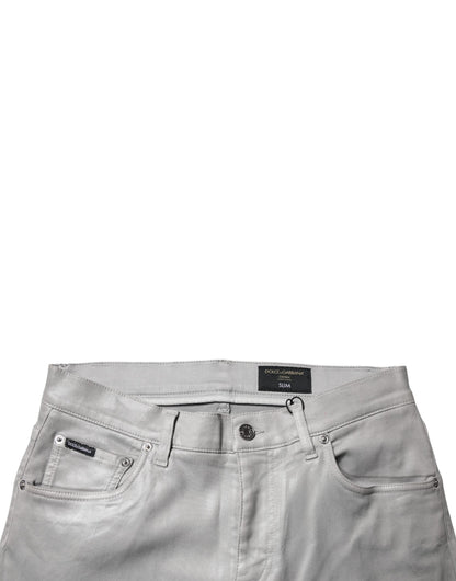 Dolce & Gabbana Gray Cotton Stretch Men Slim Fit Denim Jeans