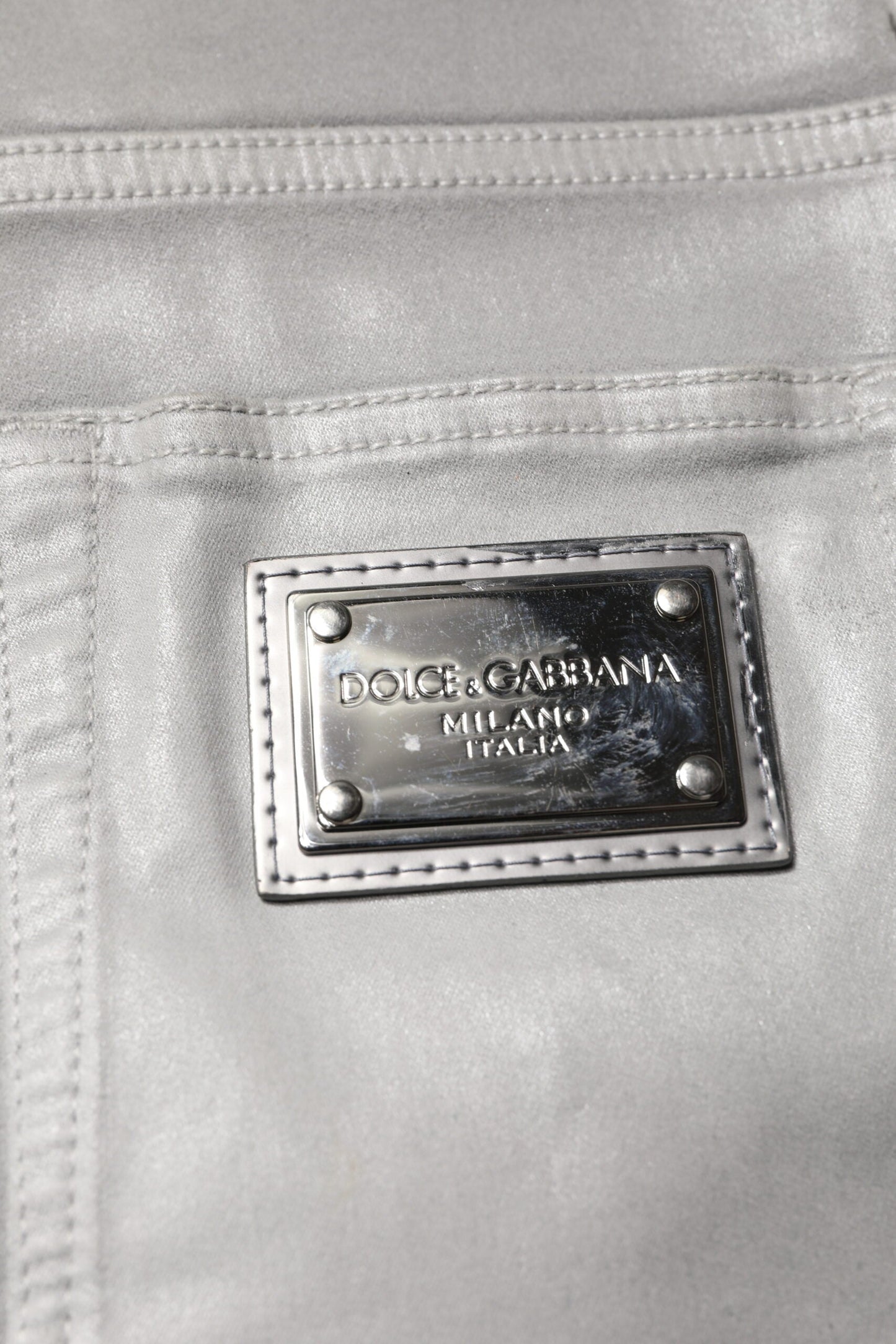 Dolce & Gabbana Gray Cotton Stretch Men Slim Fit Denim Jeans