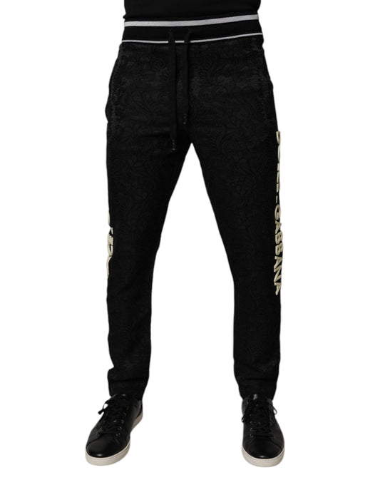 Dolce & Gabbana Black Mid Waist Jogger Men Sweatpants Pants