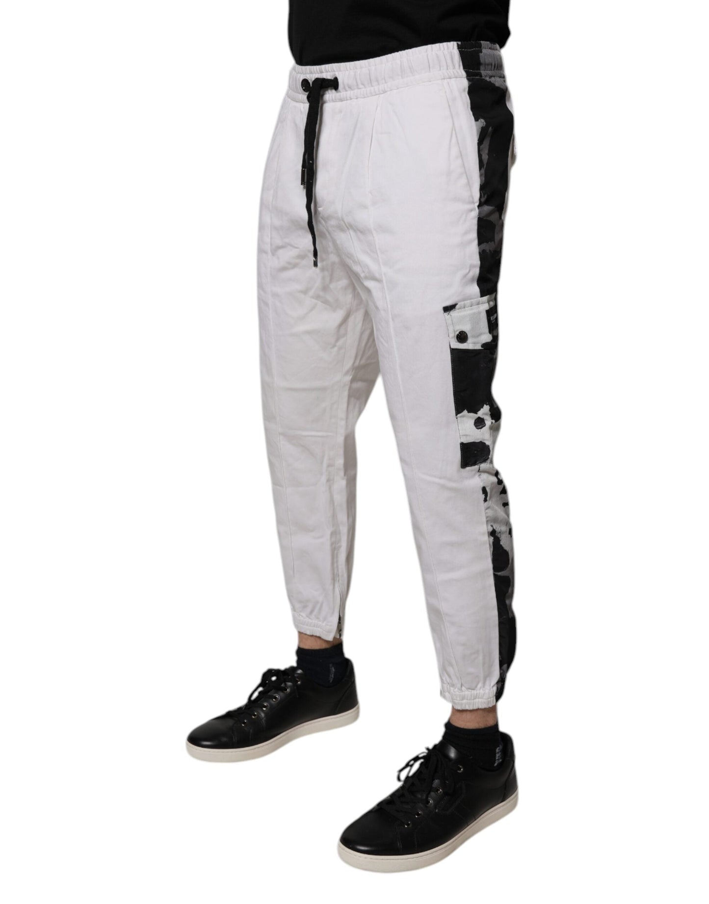 Dolce & Gabbana White Cotton Cargo Jogger Sweatpants Pants