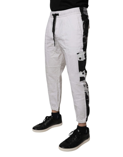 Dolce & Gabbana White Cotton Cargo Jogger Sweatpants Pants