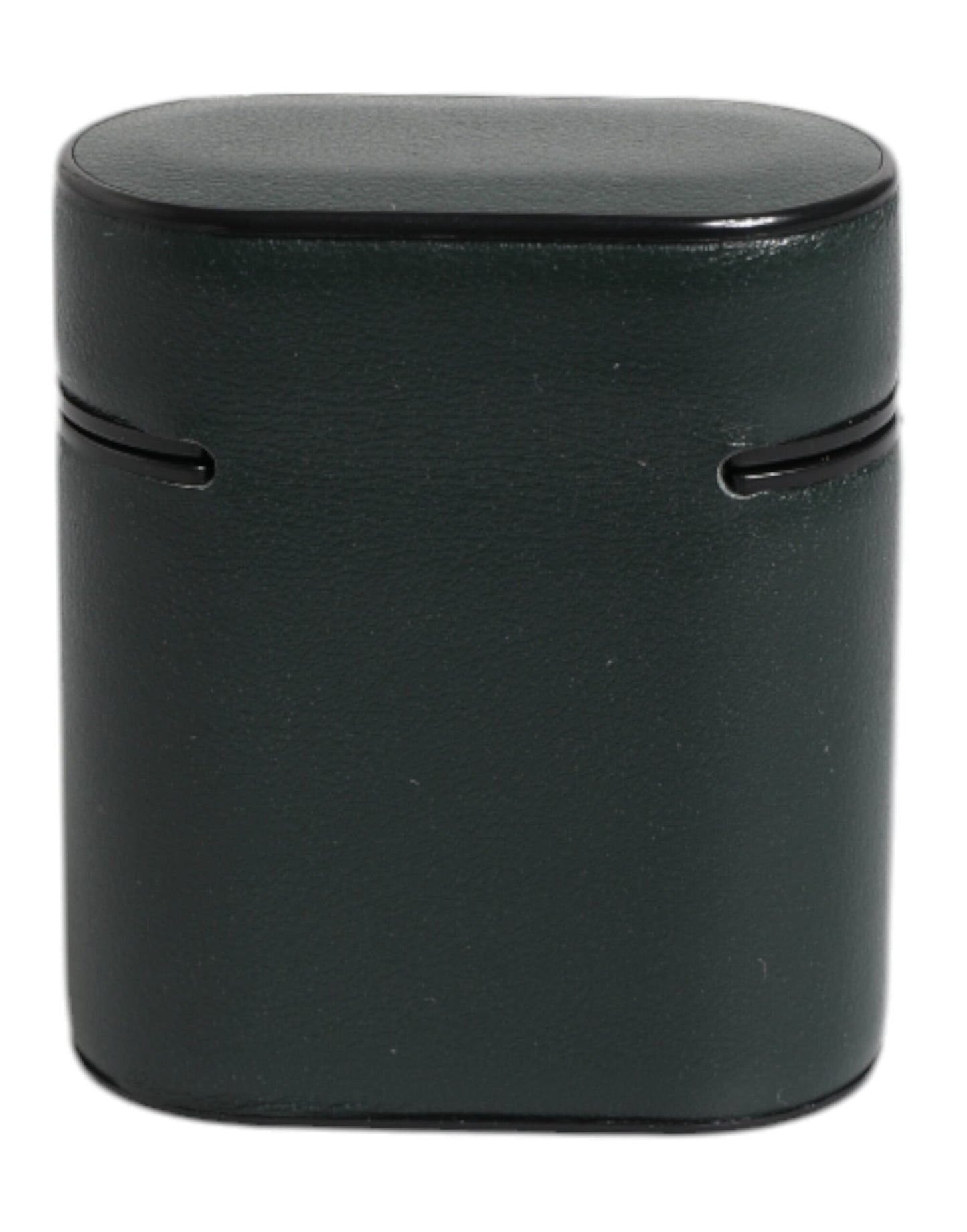 Dolce & Gabbana Green Calfskin Leather Logo Print Flip Holder Airpods Case