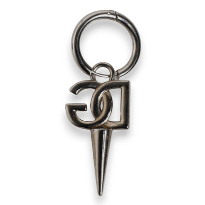 Dolce & Gabbana Silver Brass DG Logo Metal Ring Holder Keychain Keyring