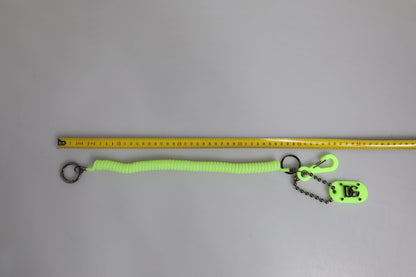 Dolce & Gabbana Green Springy Key Holder DG Logo Men's Keychain Keyring