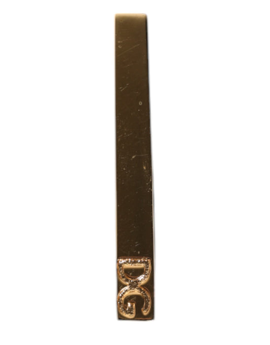 Dolce & Gabbana Gold Tone Brass Logo Branded Tie Clip Bar