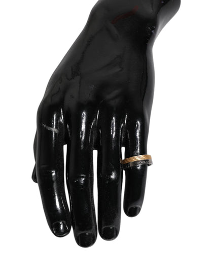 Dolce & Gabbana Gold Silver Tone Real Brass DG Logo Ring