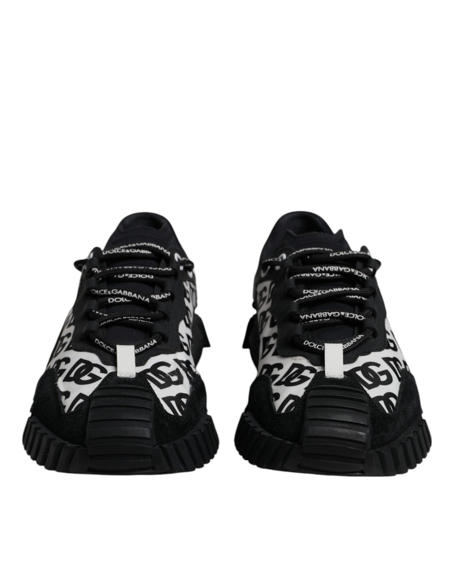 Dolce & Gabbana Black Logo Lace Up Low Top NS1 Sneakers Shoes