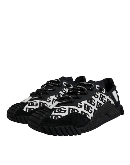 Dolce & Gabbana Black Logo Lace Up Low Top NS1 Sneakers Shoes