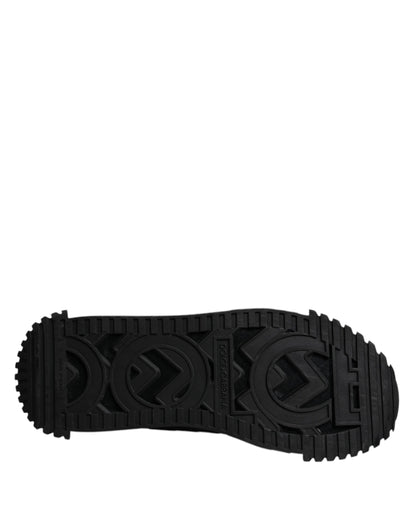 Dolce & Gabbana Black Logo Lace Up Low Top NS1 Sneakers Shoes