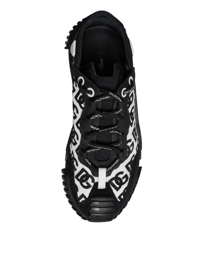 Dolce & Gabbana Black Logo Lace Up Low Top NS1 Sneakers Shoes