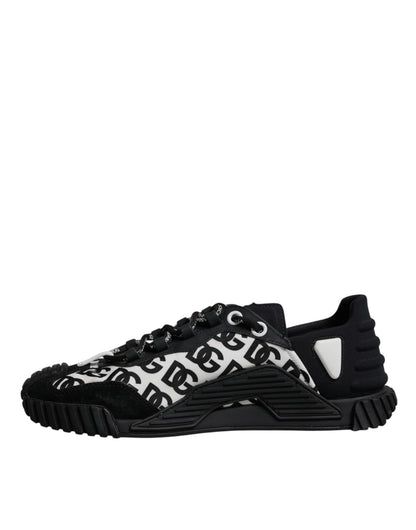 Dolce & Gabbana Black Logo Lace Up Low Top NS1 Sneakers Shoes