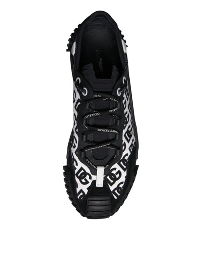 Dolce & Gabbana Black Logo Lace Up Low Top NS1 Sneakers Shoes