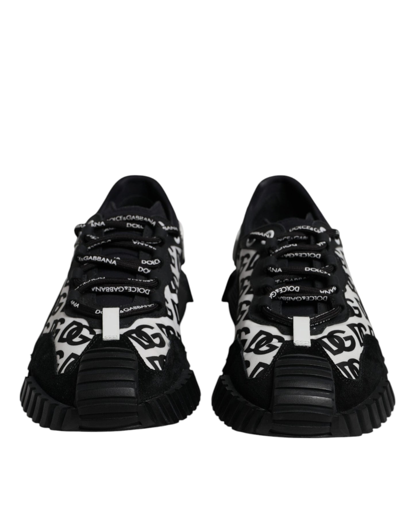 Dolce & Gabbana Black Logo Lace Up Low Top NS1 Sneakers Shoes