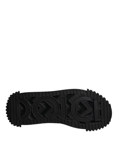 Dolce & Gabbana Black Logo Lace Up Low Top NS1 Sneakers Shoes