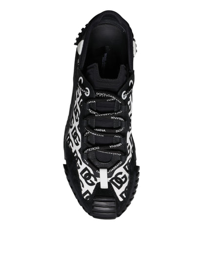 Dolce & Gabbana Black Logo Lace Up Low Top NS1 Sneakers Shoes