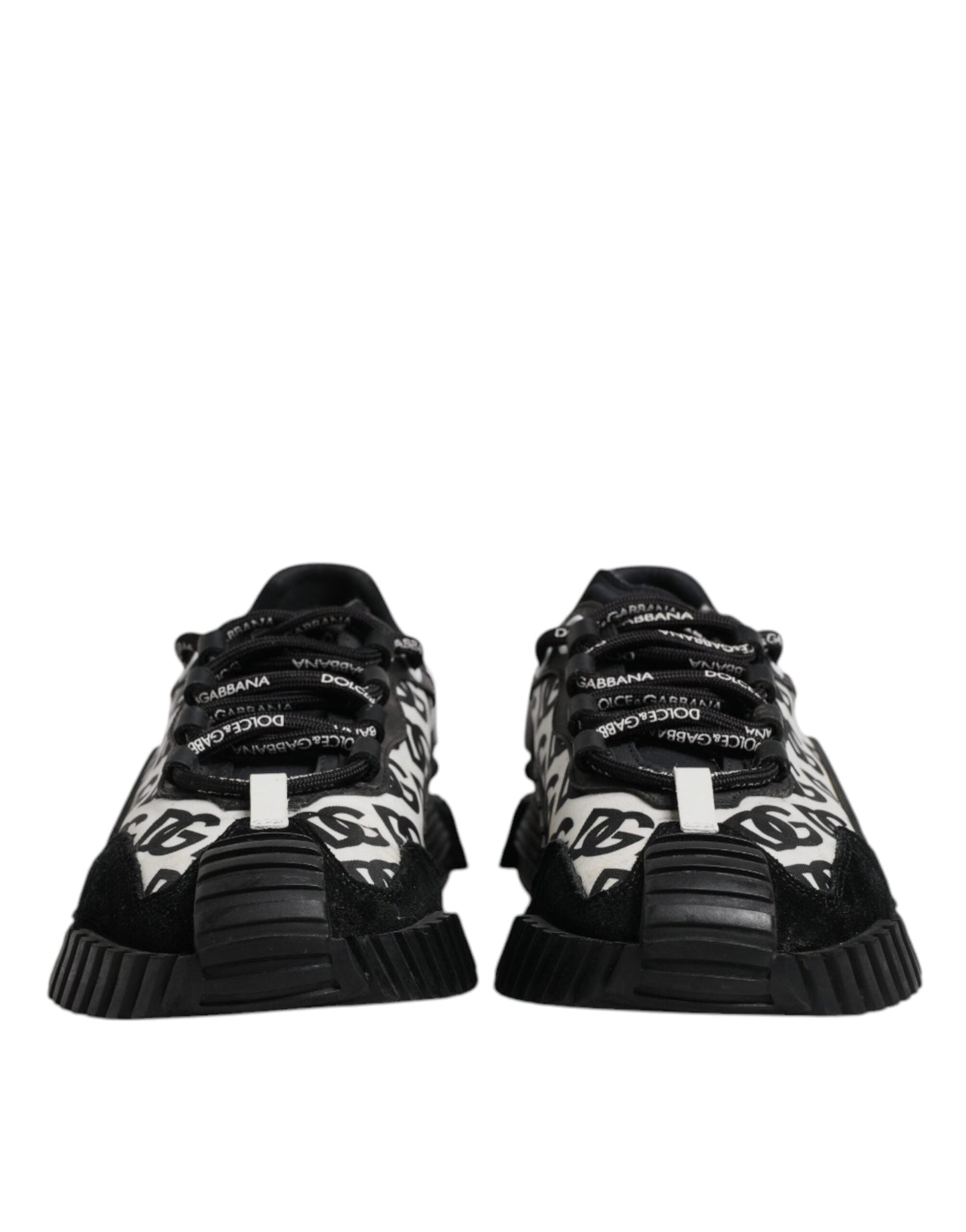 Dolce & Gabbana Black Logo Lace Up Low Top NS1 Sneakers Shoes
