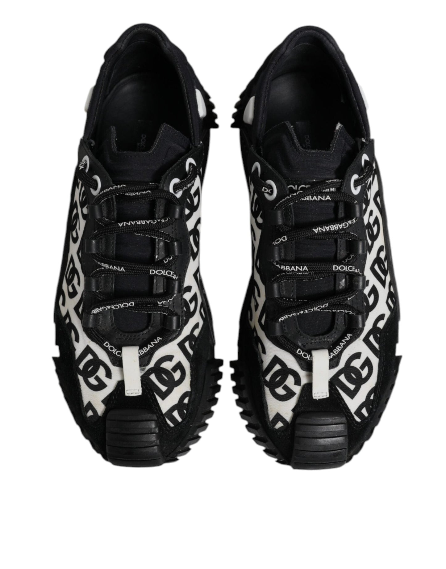 Dolce & Gabbana Black Logo Lace Up Low Top NS1 Sneakers Shoes