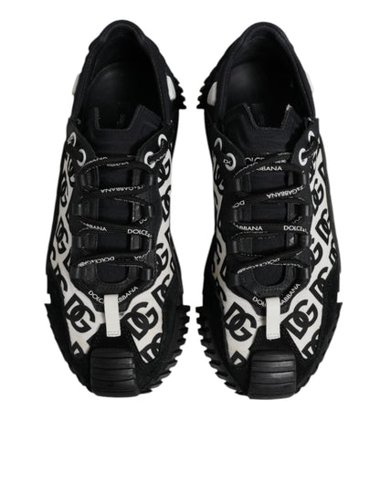 Dolce & Gabbana Black Logo Lace Up Low Top NS1 Sneakers Shoes