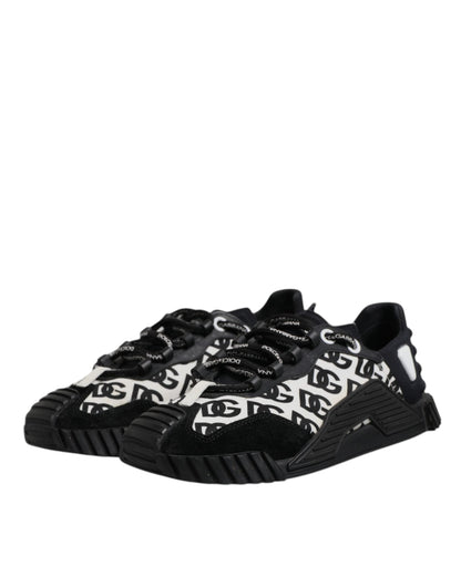 Dolce & Gabbana Black Logo Lace Up Low Top NS1 Sneakers Shoes