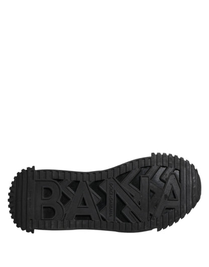 Dolce & Gabbana Black Logo Lace Up Low Top NS1 Sneakers Shoes