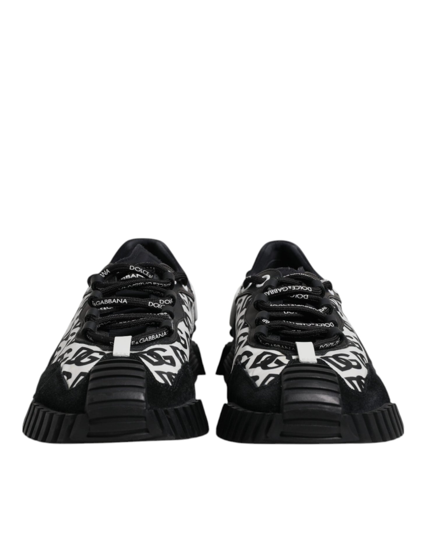 Dolce & Gabbana Black Logo Lace Up Low Top NS1 Sneakers Shoes