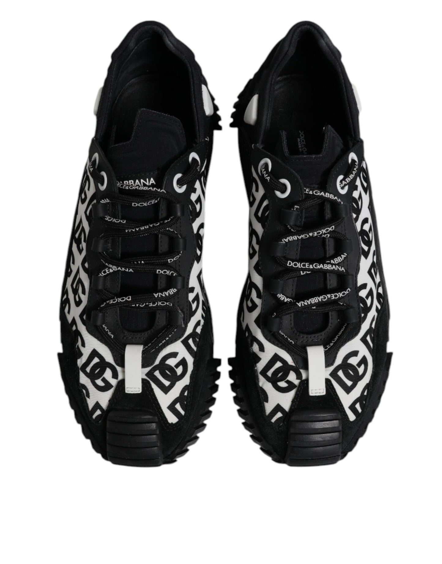 Dolce & Gabbana Black Logo Lace Up Low Top NS1 Sneakers Shoes