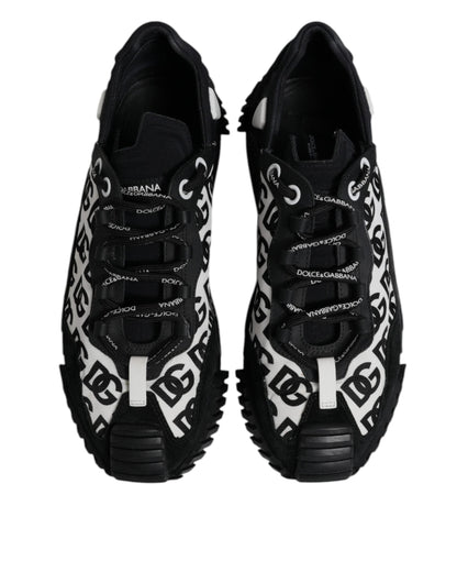 Dolce & Gabbana Black Logo Lace Up Low Top NS1 Sneakers Shoes