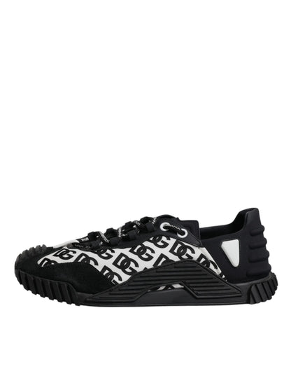 Dolce & Gabbana Black Logo Lace Up Low Top NS1 Sneakers Shoes
