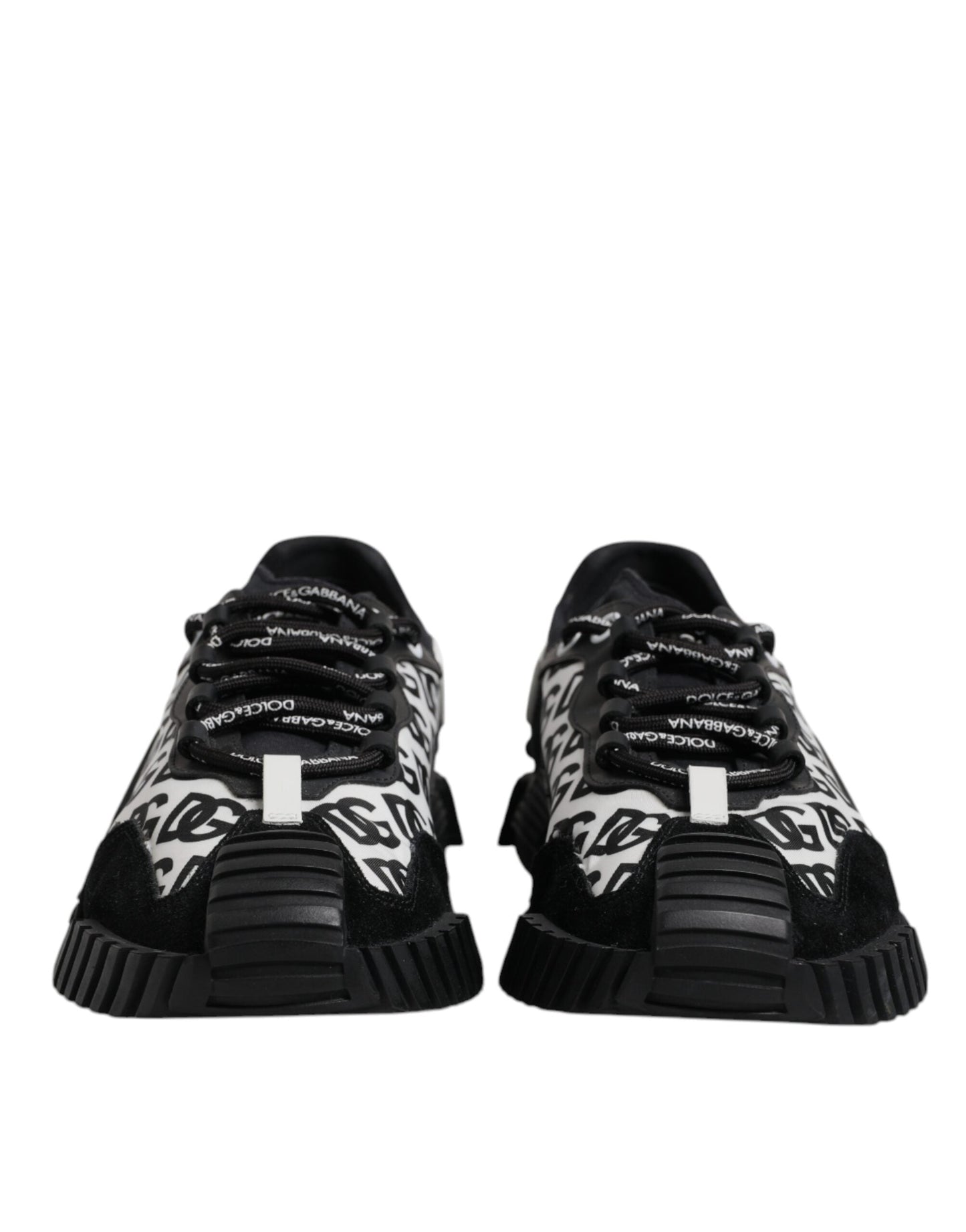 Dolce & Gabbana Black Logo Lace Up Low Top NS1 Sneakers Shoes