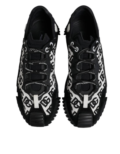 Dolce & Gabbana Black Logo Lace Up Low Top NS1 Sneakers Shoes