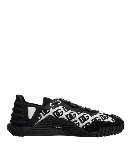 Dolce & Gabbana Black Logo Lace Up Low Top NS1 Sneakers Shoes