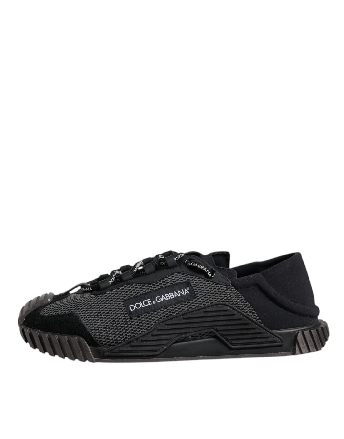 Dolce & Gabbana Black Silver Logo Low Top Men Sneakers Shoes