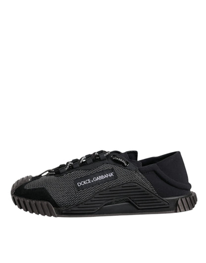 Dolce & Gabbana Black Silver Logo Low Top Men Sneakers Shoes