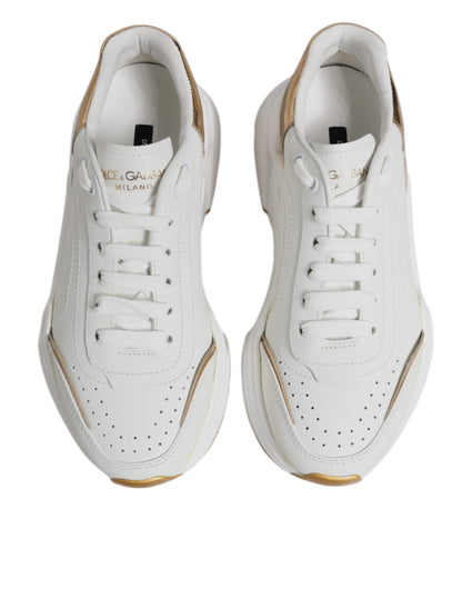 Dolce & Gabbana White Gold Daymaster Low Top Sneakers Shoes
