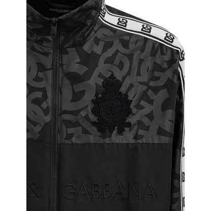 Dolce & Gabbana Black Polyester Jackets & Coat