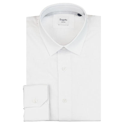 Bagutta White Linen Men Shirt